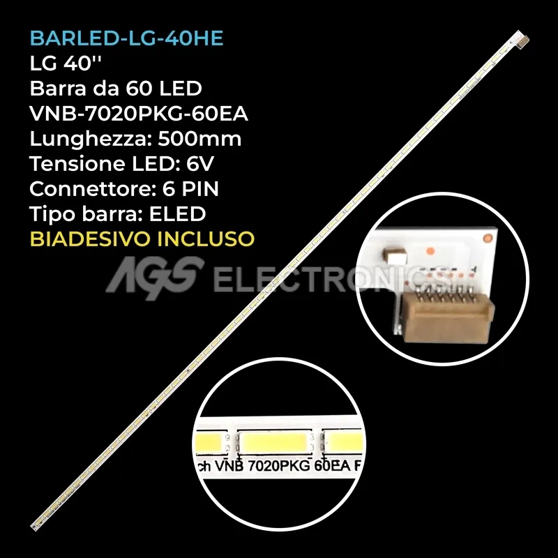 kit 1 barre LED retroilluminazione per Jvc 40 pollici modello LT40C755
