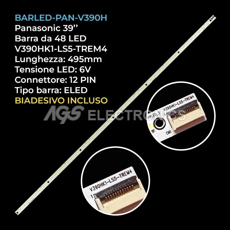 kit 1 barre LED retroilluminazione per Hisense 39 pollici modello LED39K300J
