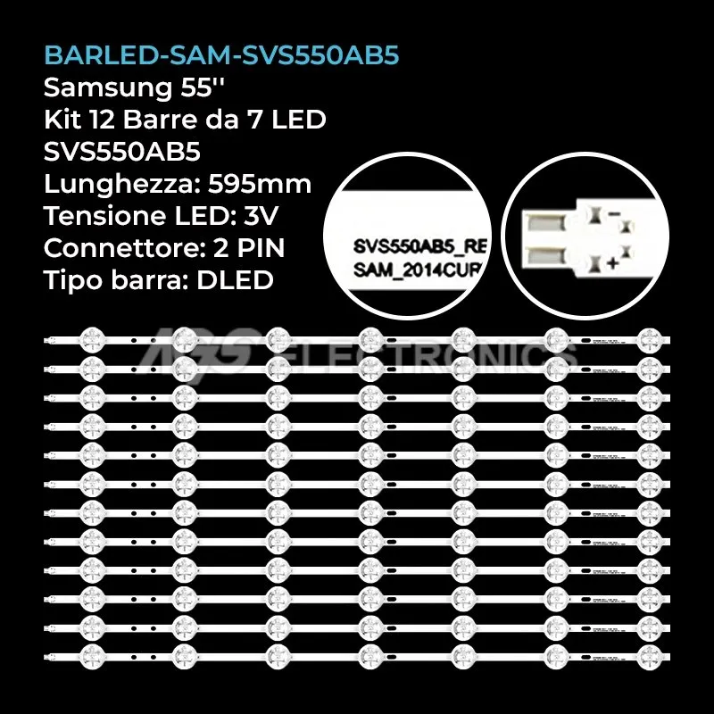 kit 12 barre LED retroilluminazione per Panasonic 55 pollici modello TX55RW434