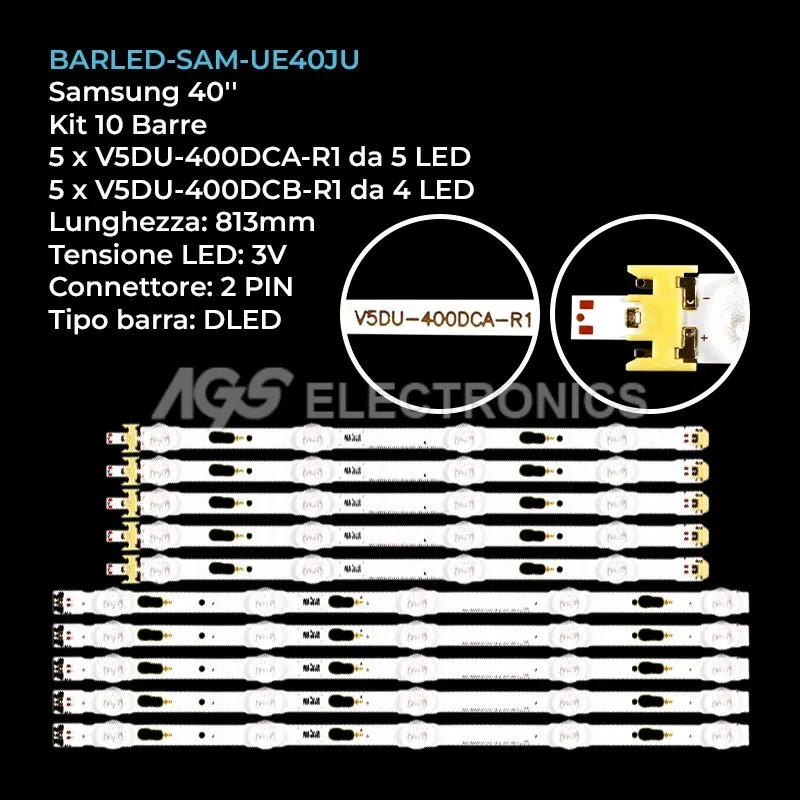 kit 10 barre LED retroilluminazione per Samsung 40 pollici modello UE40KU6100KXXC