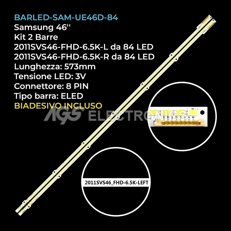 kit 2 barre LED retroilluminazione per Samsung 46 pollici pannello LD460CSB-A1