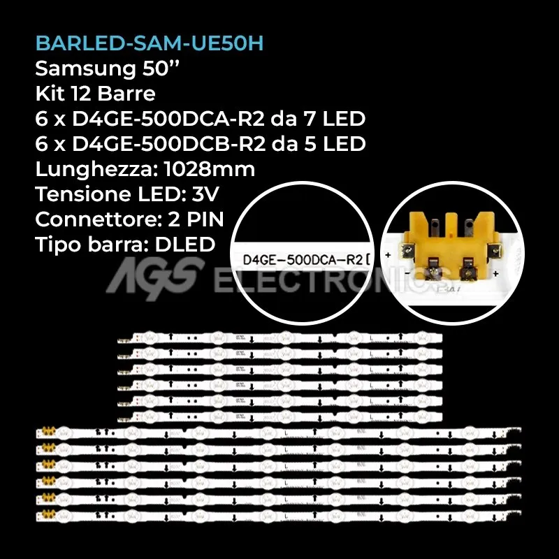 kit 12 barre LED retroilluminazione per Samsung 50 pollici modello LH50DMDPLGCXD