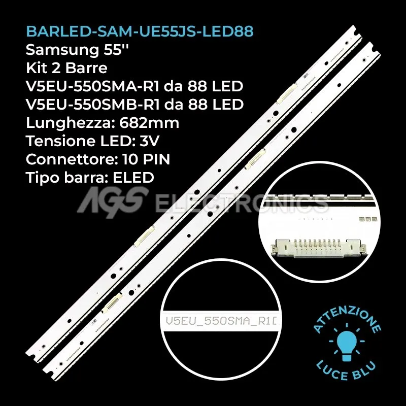 kit 2 barre LED retroilluminazione per Samsung 55 pollici pannello CYXJ055FLAV2H