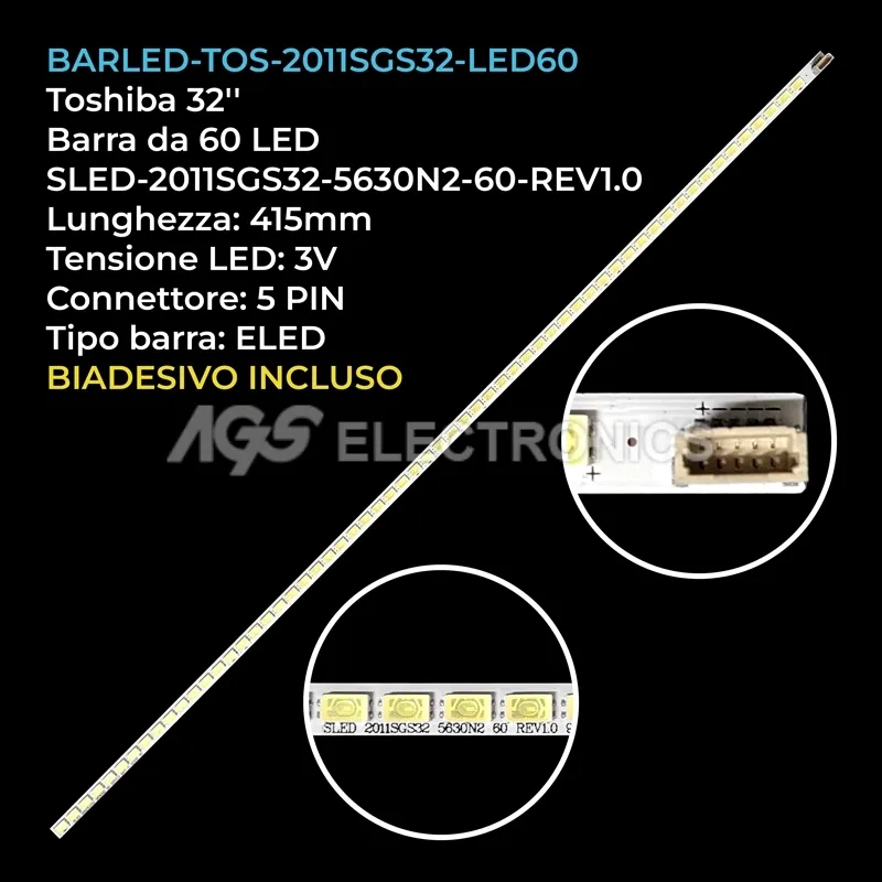 kit 1 barre LED retroilluminazione per Sanyo 32 pollici modello DP32242